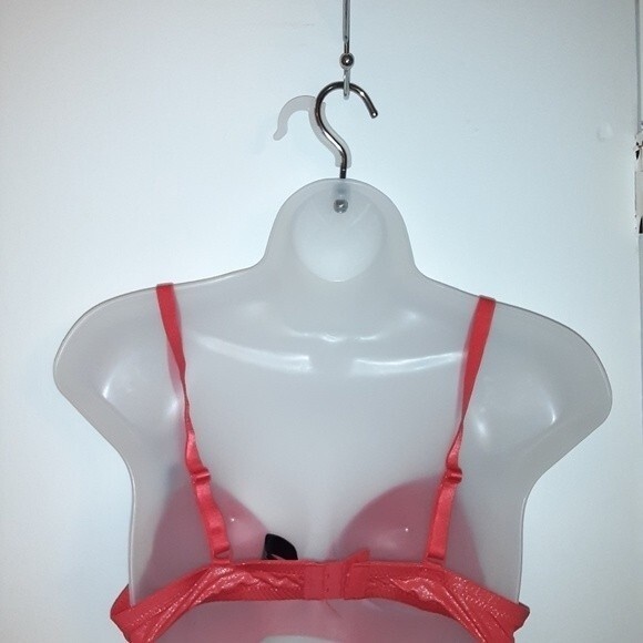 Youmita Red Shimmery 34C Plunge Bra & Medium Hipster NWT - Picture 3 of 8